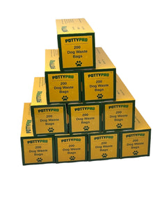 PottyPro® Dog Waste Station Bags -200 Count per roll - 10 Roll Case